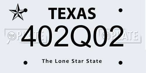 402Q02 Texas License Plate