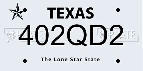 402QD2 Texas License Plate