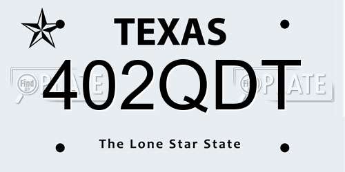 402QDT Texas License Plate