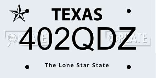 402QDZ Texas License Plate