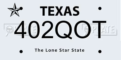 402QOT Texas License Plate