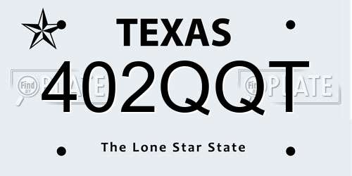 402QQT Texas License Plate
