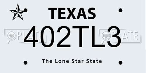 402TL3 Texas License Plate