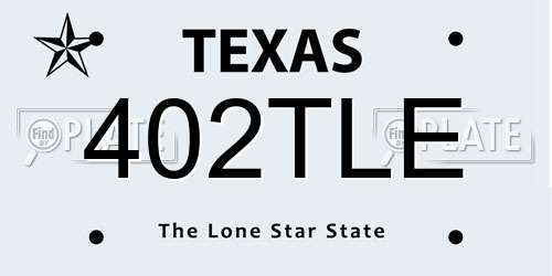 402TLE Texas License Plate