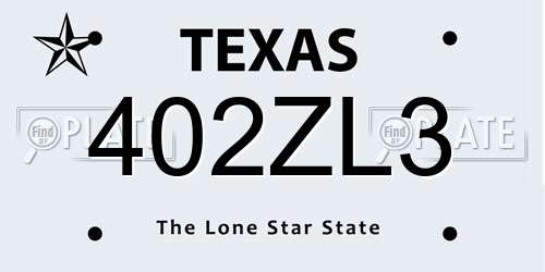 402ZL3 Texas License Plate