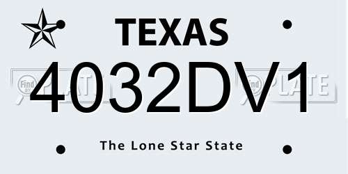 4032DV1 Texas License Plate