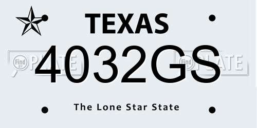 4032GS Texas License Plate