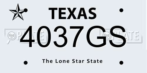 4037GS Texas License Plate