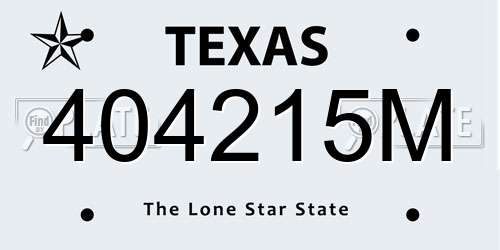 404215M Texas License Plate