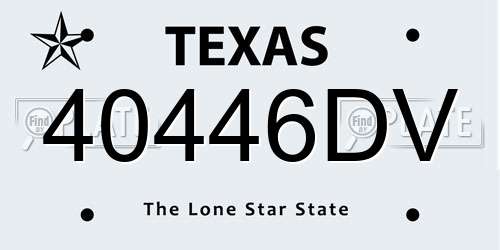 40446DV Texas License Plate