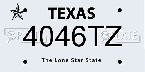 4046TZ Texas License Plate