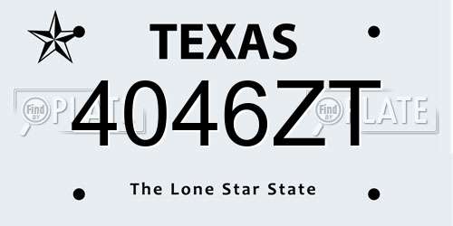 4046ZT Texas License Plate