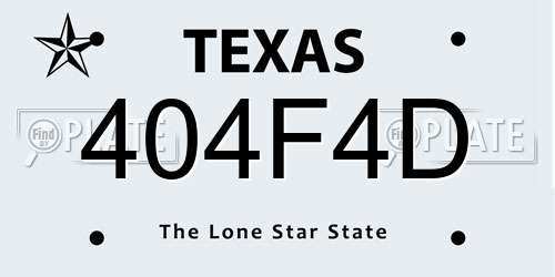 404F4D Texas License Plate