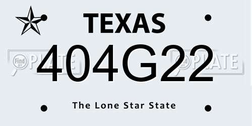 404G22 Texas License Plate