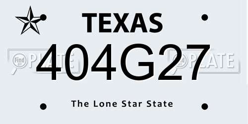 404G27 Texas License Plate