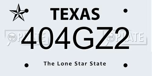 404GZ2 Texas License Plate