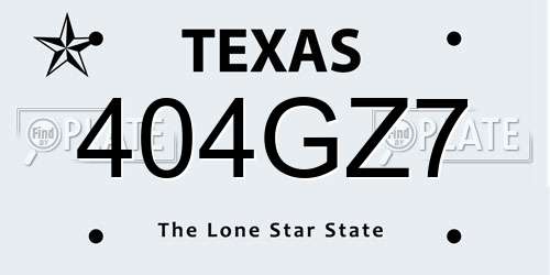 404GZ7 Texas License Plate