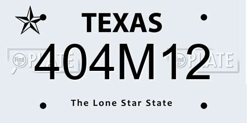 404M12 Texas License Plate