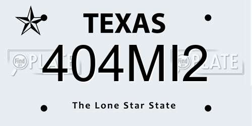 404MI2 Texas License Plate
