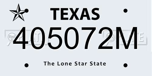 405072M Texas License Plate