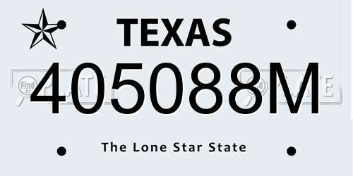 405088M Texas License Plate