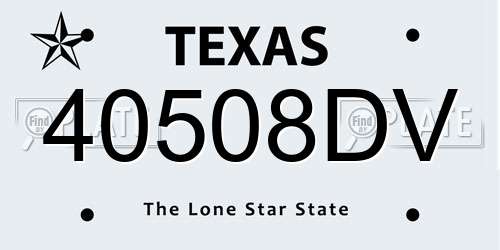 40508DV Texas License Plate