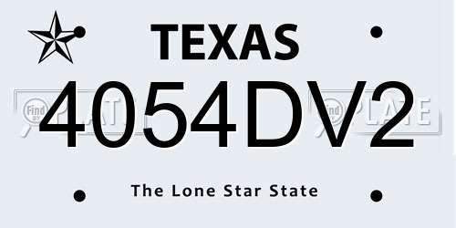 4054DV2 Texas License Plate