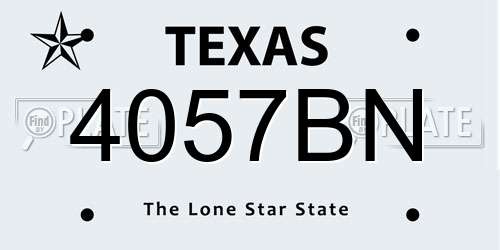 4057BN Texas License Plate