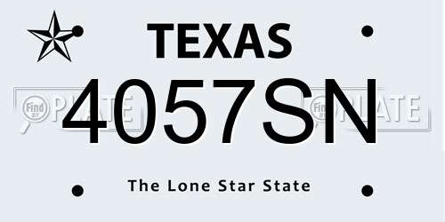 4057SN Texas License Plate