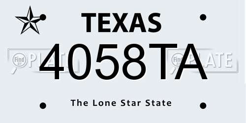 4058TA Texas License Plate