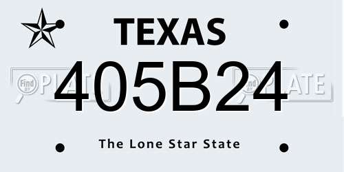 405B24 Texas License Plate