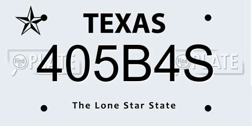 405B4S Texas License Plate