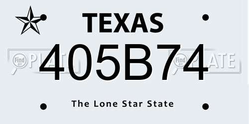 405B74 Texas License Plate