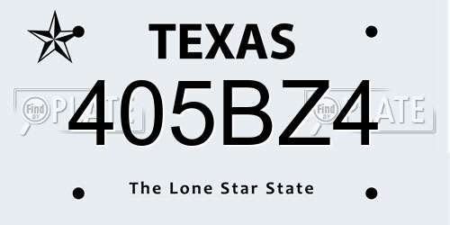 405BZ4 Texas License Plate