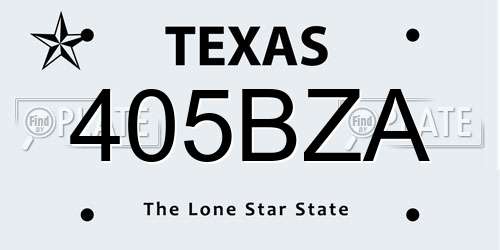405BZA Texas License Plate