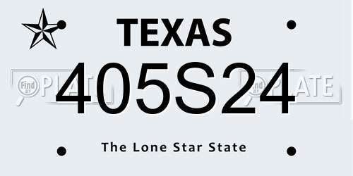 405S24 Texas License Plate