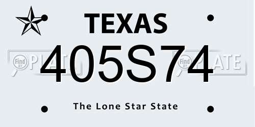 405S74 Texas License Plate