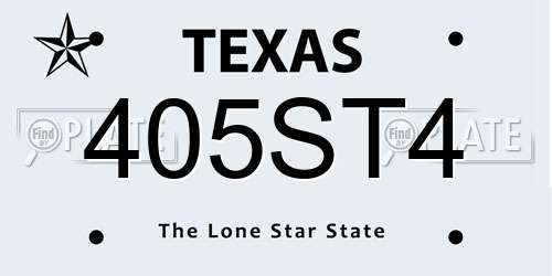 405ST4 Texas License Plate