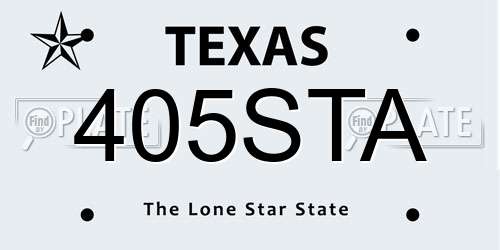 405STA Texas License Plate