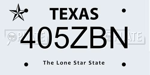 405ZBN Texas License Plate