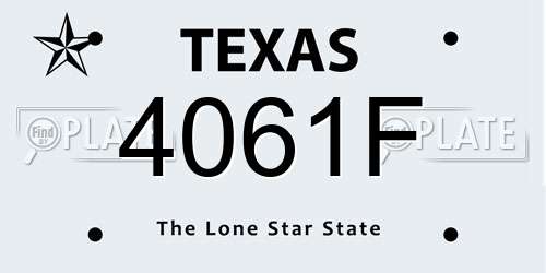 4061F Texas License Plate