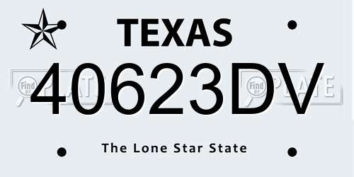 40623DV Texas License Plate