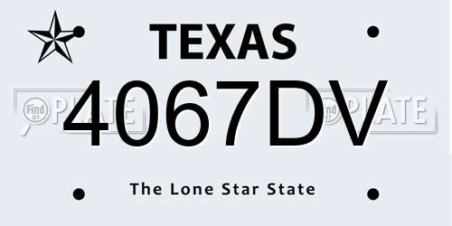 4067DV Texas License Plate