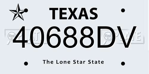 40688DV Texas License Plate