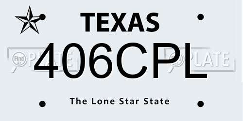 406CPL Texas License Plate