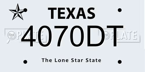 4070DT Texas License Plate