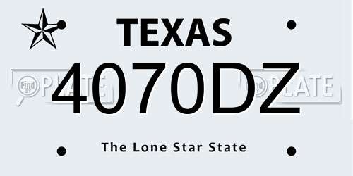 4070DZ Texas License Plate