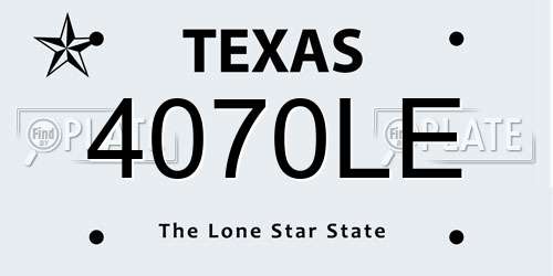 4070LE Texas License Plate
