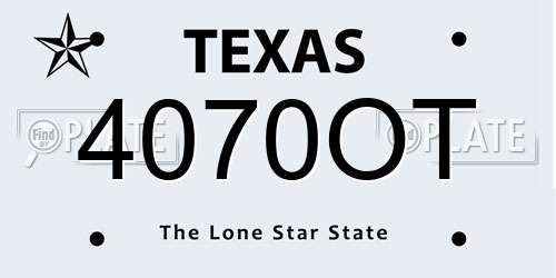 4070OT Texas License Plate