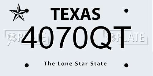 4070QT Texas License Plate